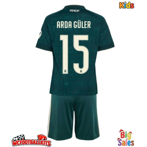 Real Madrid Arda Guler #15 Replica Away Stadium Kit for Kids 2026-27 Short Sleeve (+ pants)